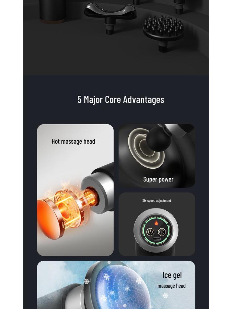 Multifunctional Hot & Cold Mini Fascia Massage Gun with Charging and Compression