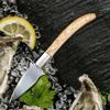 Holzgriff Austernmesser Öffner Edelstahl Jakobsmuschel Schalenschneider mit Lederetui Für Meeresfrüchte Öffner Werkzeuge