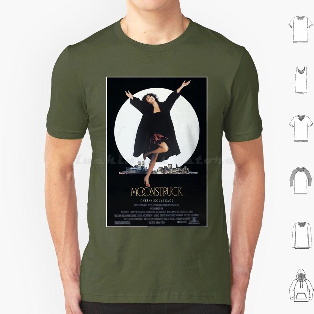 Moonstruck Poster T Shirt 6xl Cotton Cool Tee Cinema Movie Film Hottime Family Happy Love Funny