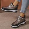 Women's Wide Width Snow Boots, Plush Lined Mid-Calf Winter Shoes, Round Toe Platform Warm Booties for Women