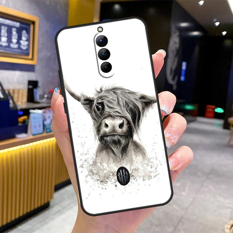 

Highland Cow Scottish Art Case For Nubia Red Magic 8S 9S Pro Plus 6S 7S 6 7 Pro 6R 5G RedMagic 9 8 10 Pro Plus Cover RedMagic 10 Pro Plus