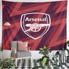 Arsenal Football Club Crest Wall Tapestry White Cannon Shield Dark Red Chevron Fan Decor for Man Cave Bedroom Gift