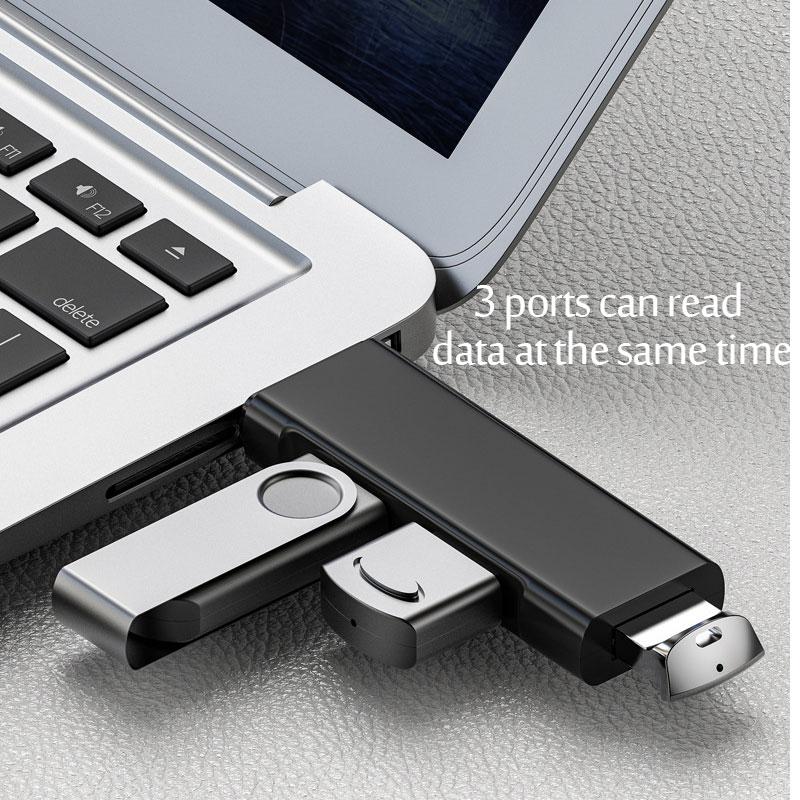 USB 3.0 Type-c Hub Splitter, 3-Port Data USB Hub Extender With USB C Adapter Applicable For  MacBook Air, Notebook PC, Laptop