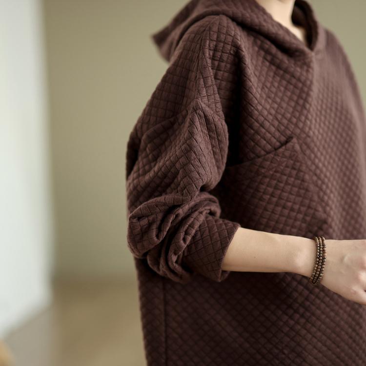 Dimanaf 2024 Otoño Vintage Jerseys Tops Mujeres Ropa a cuadros Sudaderas con capucha Sudaderas de gran tamaño Sueltas Casuales