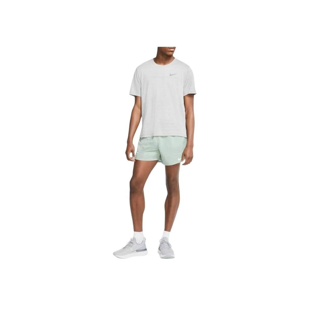 Nike Dri-Fit Miler Glowing Logo Crew Neck Running Short Sleeve T-Shirt Men Tops Light-Bone CU5993-072