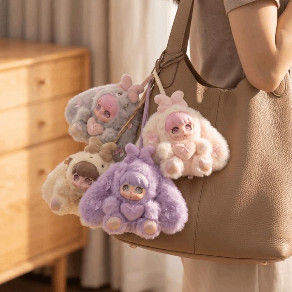 Bag Charm Vinyl Face Plush Toys Stuffed Animal Bunny Bag Pendant Backpack Decoration