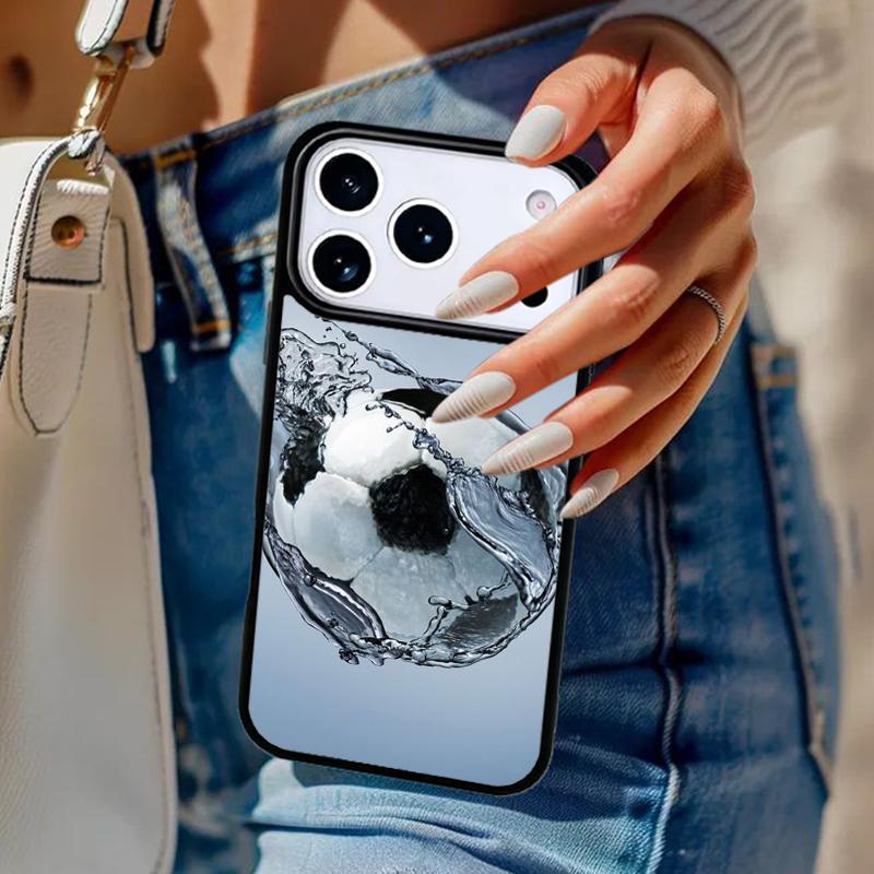 Football Soccer Ball Phone Case For iPhone 17 Air 14 15 13 12 Max Cover For Apple 14 15 16 16e 11 Pro Max Plus Coque