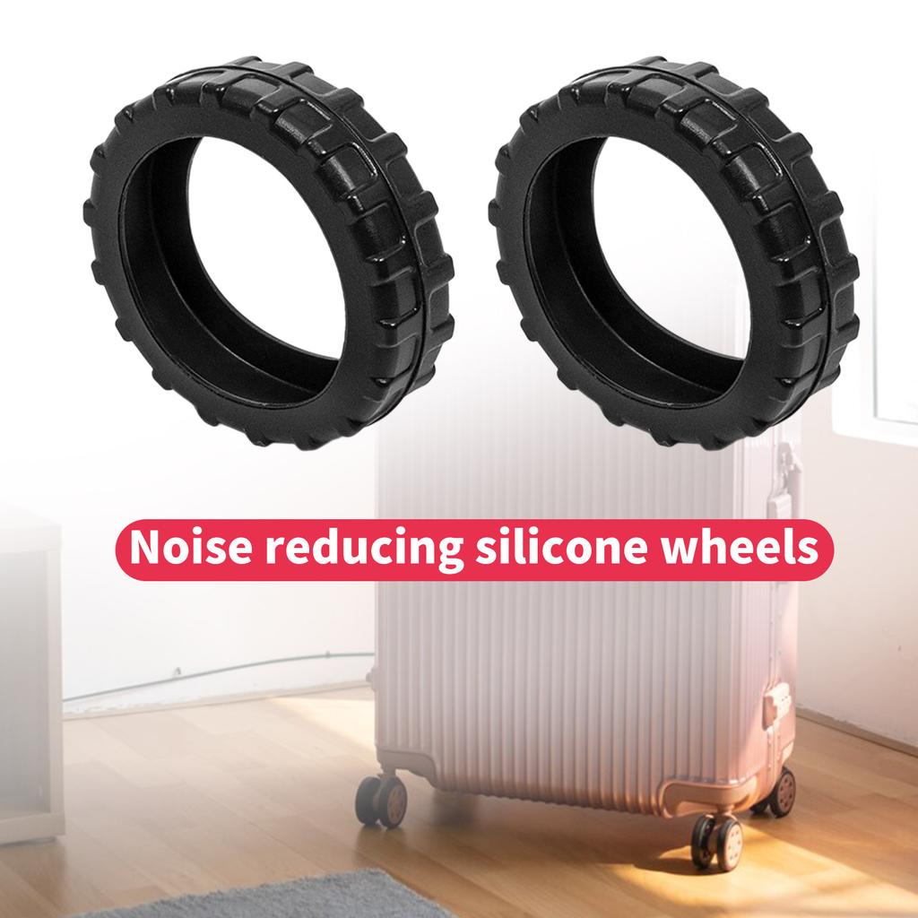 8Pcs Universal Silicone Luggage Wheel Cover Noise Reduction Protectors Anti Scratch Anti Roll Easy Installation