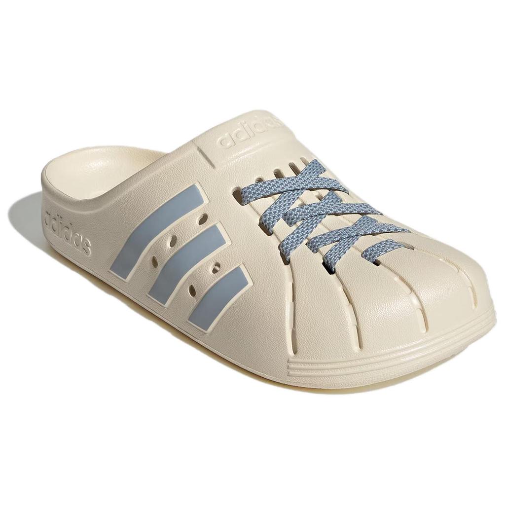 Adidas Adilette Clogs Comfortable Durable Closed Toe Slippers Unisex Footwear Off-White Blue JH9850