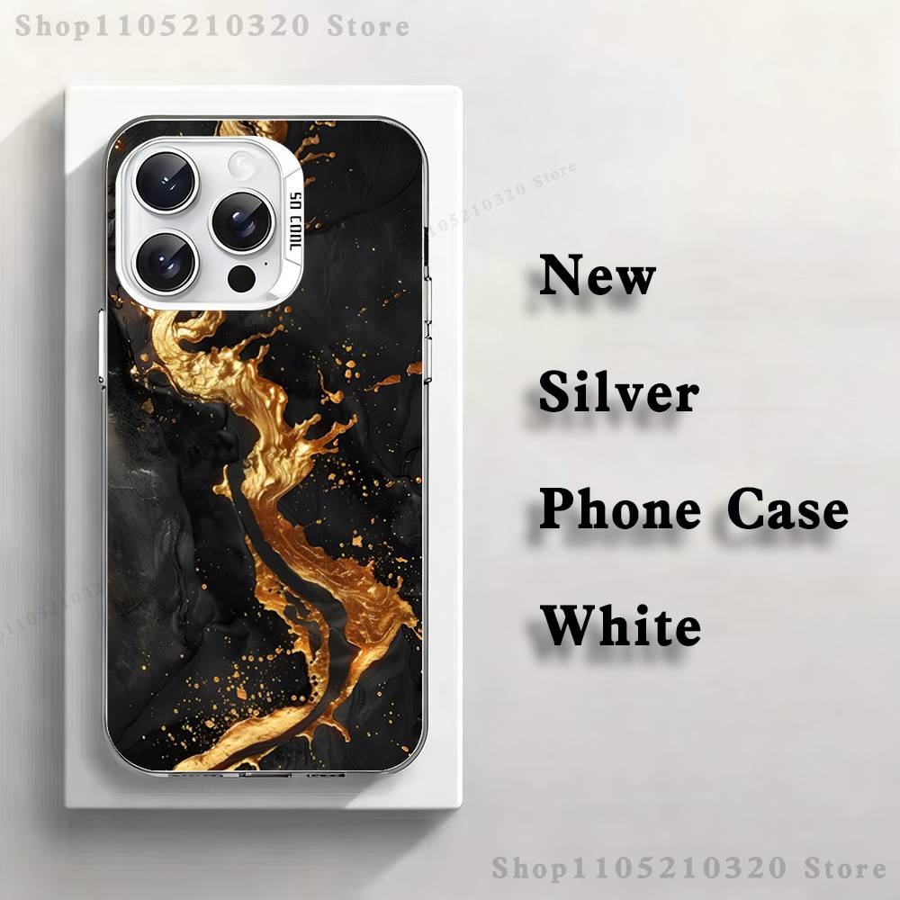 

Cool Texture Platinum Marble Phone Case For iPhone 17,16,15,14,13,12,11,Pro,Max,Plus,E,Air,Mini White Tpu Cover iPhone17pro