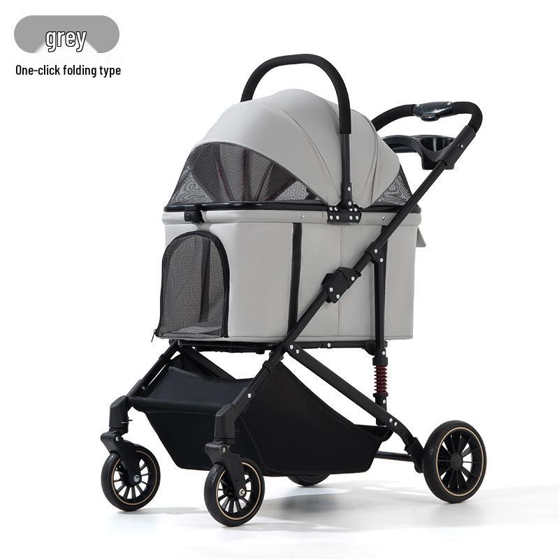 Passeggino per Cani Portatile e Pieghevole per Cani di Taglia Media e Grande - Ideale per Viaggi all'Aperto