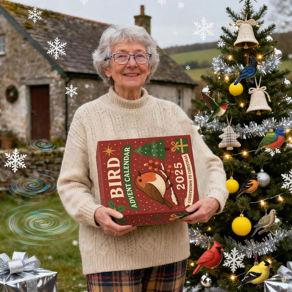 24 Dagar Jul Fågel Adventskalender Nedräkningskalender Samlarföremål Jul Adventskalender Julfest Dekoration 2D