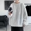 Men Sweatshirt Keep Warm Solid Color Long Sleeves Loose Pullover Plush Thick Soft Comfortable Men Winter Tops for Outdoor