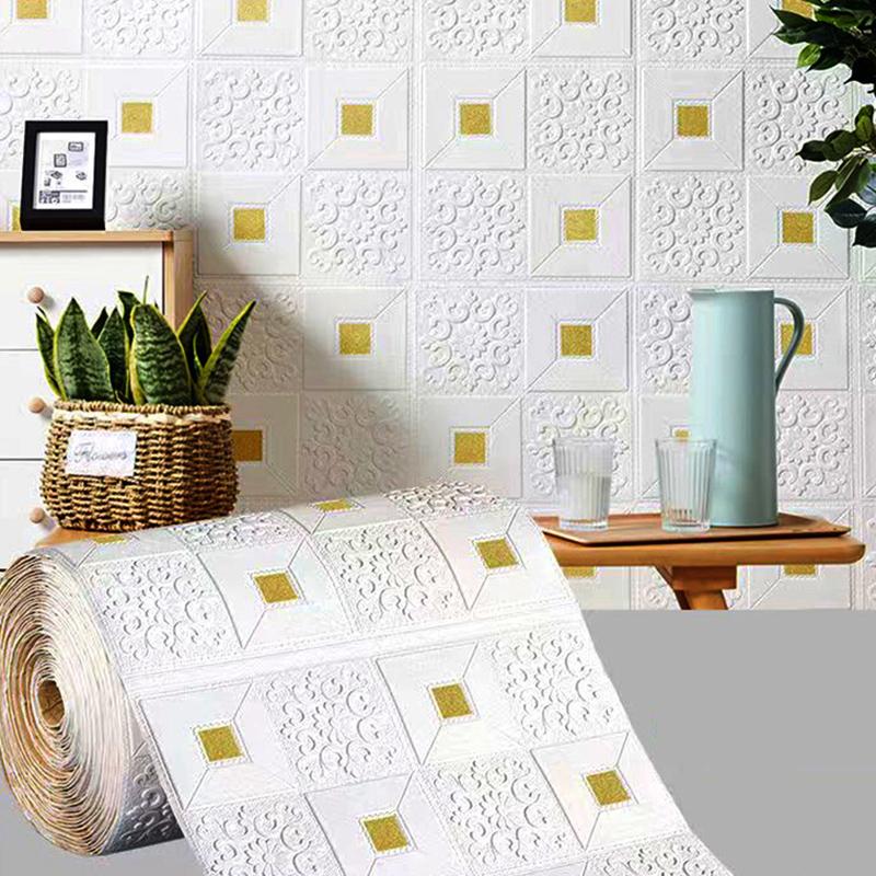 3D brick pattern decoration waterproof moisture-proof and mildew proof wall panel wallpaper DIY bedroom kitchen background wall