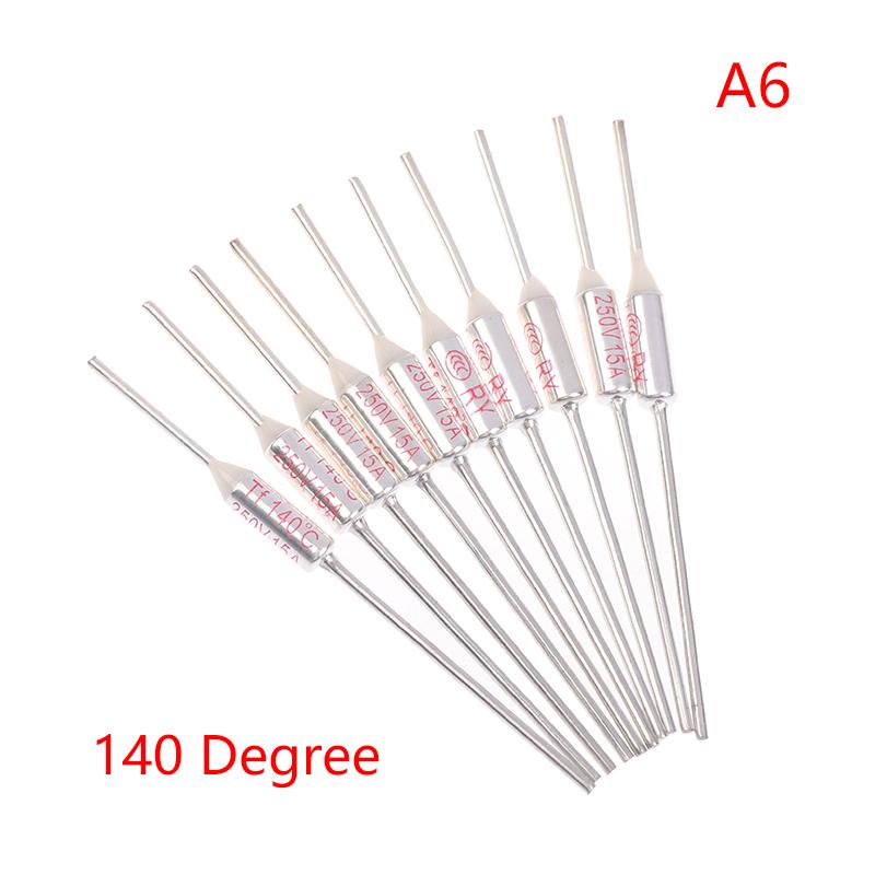 10Pcs TF Thermal Fuse RY 15A 250VTemperature 121C 125C 128C 130C 135C 140C 145C 150C 155C 160C 165C 167C 175C 180C 185C 192C