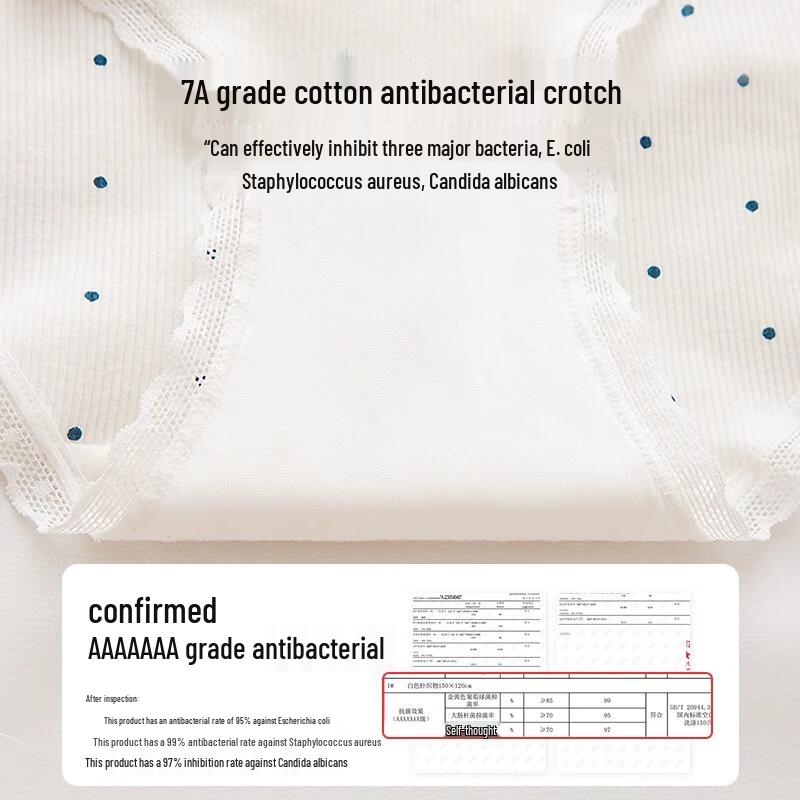 Yuzhaolin Girls' 7A Antibacterial Seamless Cotton Briefs