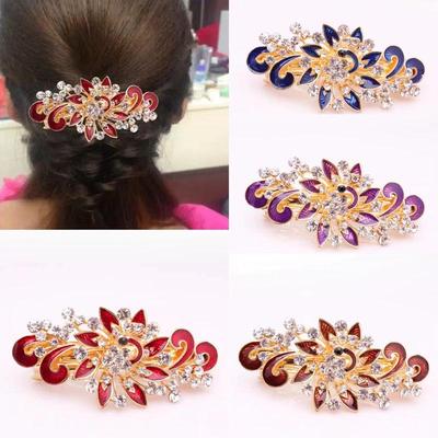 Fashionable Large Rhinestone Hair Clip for Updos, Ponytails, and Back-of-Head Styles - Perfect for Moms