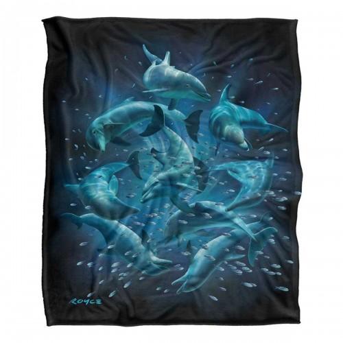 Royce McClure Silky Dolphin Twister Dark Water Supersoft Blanket