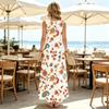 U-Neck Sleeveless Maxi Dress,Lightweight with Flowy Skirt,Elegant Casual Dress for Daily Outings & Parties