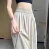 Women's Spring-Summer Thin Dopamine Cream Ankle-Tied Lantern Pants | Loose Slimming Ice Silk Harem Athletic Trousers