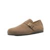 Birkenstock Shoes Women's 2025 New Winter Velvet All-inclusive Leather Spring and Autumn Single Shoes Flat-bottomed One-pedal Doudou Shoes Cotton Sho
