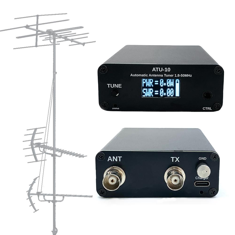 ATU-10 ATU10 QRP Antenna Tuner 1.8-50MHz Automatic Antenna Tuner 0.91 Inch OLED Display