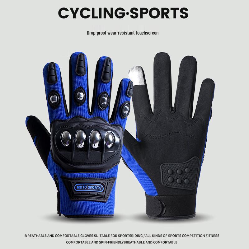 TLXT Full-Finger Anti-Slip Motorcycle Riding Gloves with Touchscreen Support