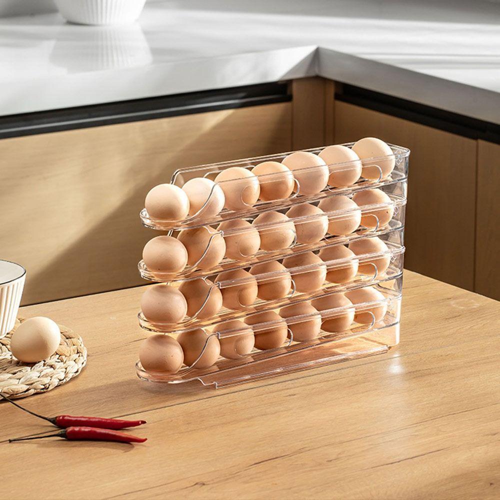 Stackable Scrolling Egg Holder 2/3 Layer Egg Organiser  for Kitchen Supplies