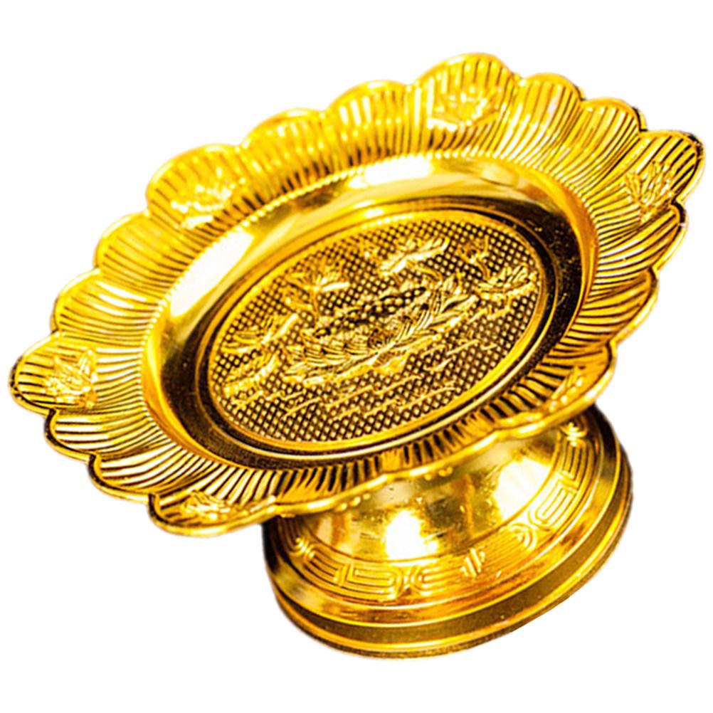 1 Piece Lotus Offering Plate Smooth Finish Fruit Snack Tray for Temple Use Vintage Buddhist Worship Supplies Easy Clean Design