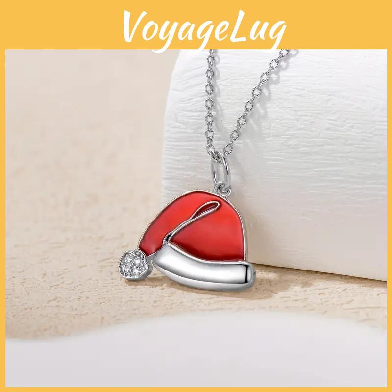 Christmas Necklace Hat With Rhinestones For Festive Occasions Jewelry Gift