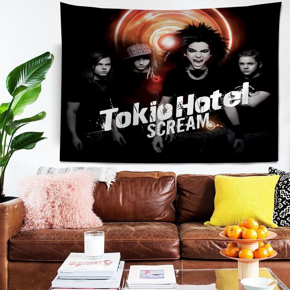 Tokio Hotel Rock Band Bill Kaulitz DIY Wall Tapestry Hanging Tarot Hippie Wall Rugs Dorm Home Decor