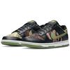 Nike Tênis Dunk Low SE Preto Multi-Camo Masculino Óleo-Verde Branco Total-Laranja DH0957-001