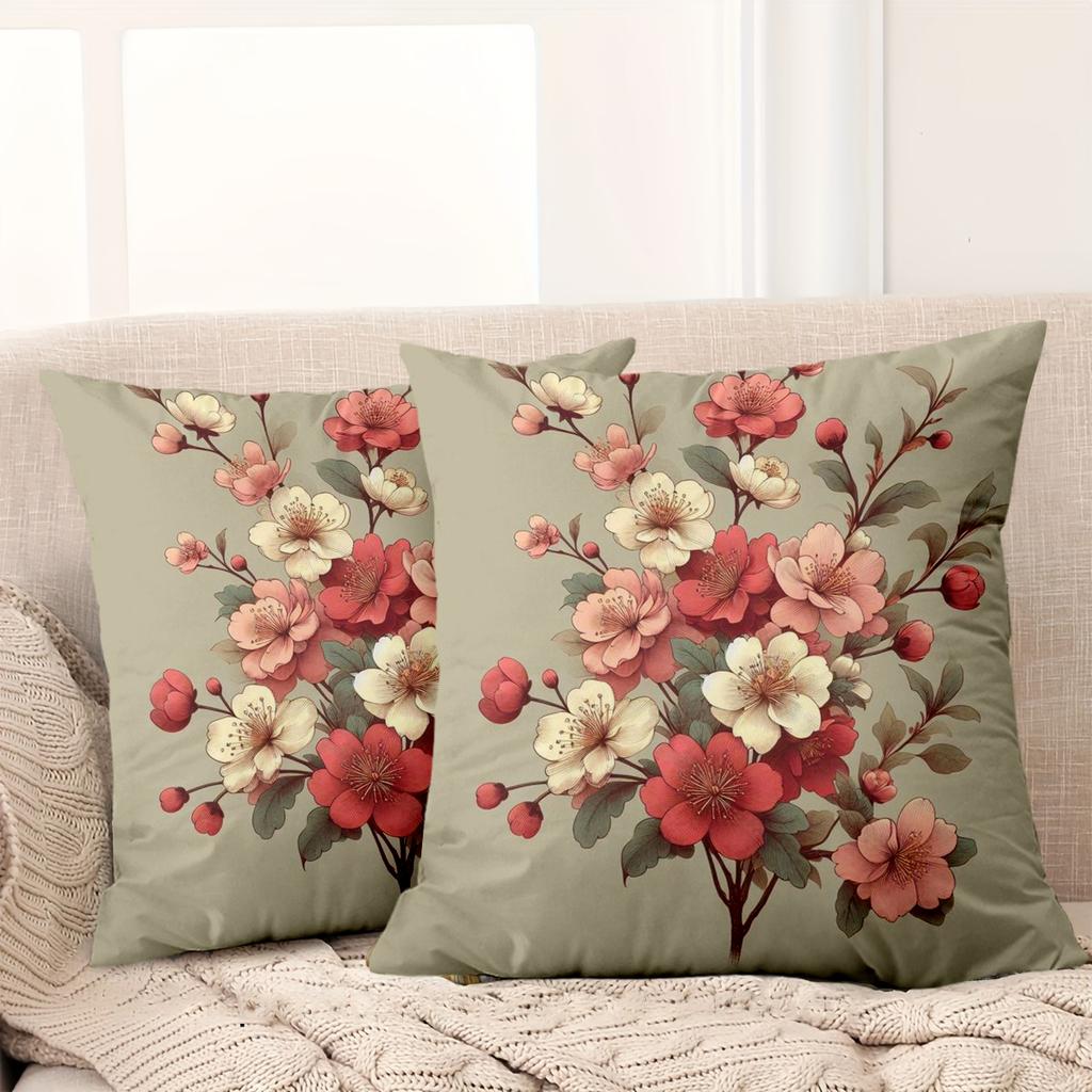 1 Pieces Vintage Floral Print Decorative Throw Pillow Covers Pattern Cushion Cover Suitable For Sofa Bedroom Car Pillow Cover