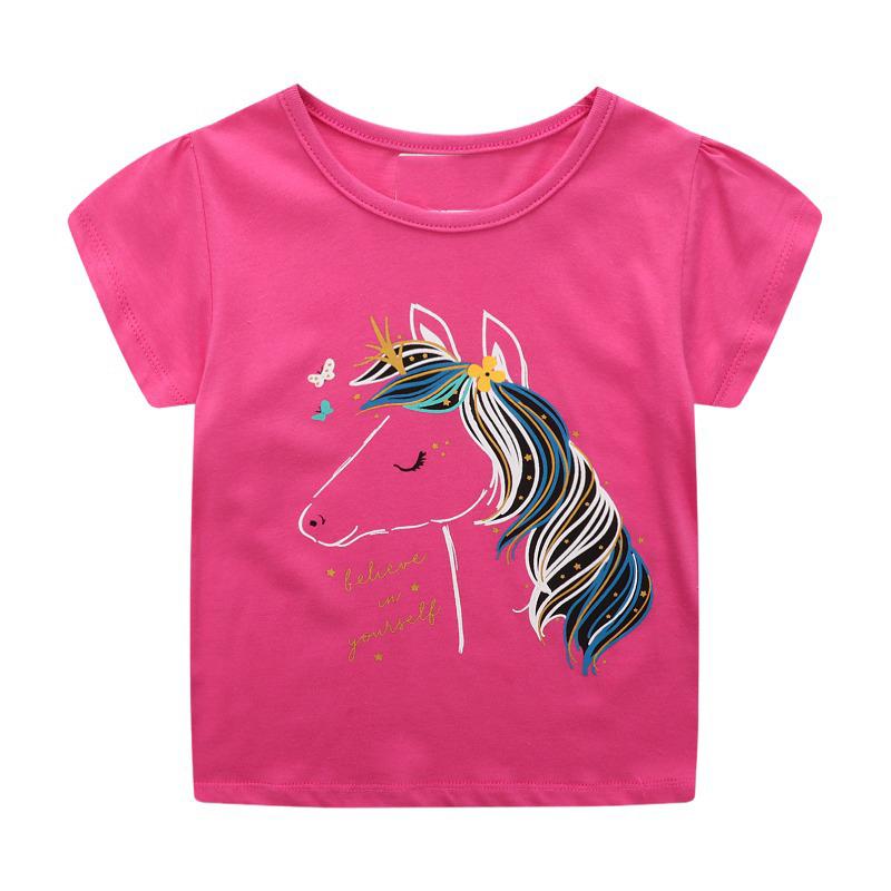 Little maven 2026 Summer Cartoon Unicorns Prints Children t-shirts New Baby Boys Girls Shirts Tops Clothes Kids Clothes