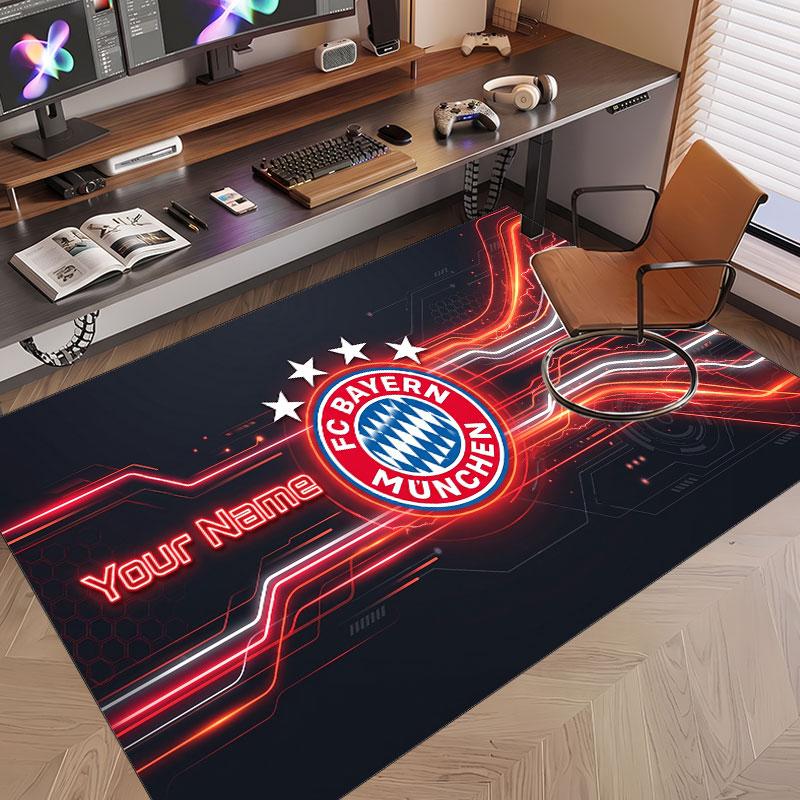 Custom Rug Bayern Munich Pattern Print Name Text Soft Non‑Slip Floor Carpet for Home Indoor Decoration