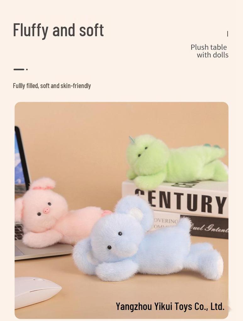 Animal Wrist Support Plush Toy Mouse Pad - Bear, Elephant, Dinosaur Office Ornament