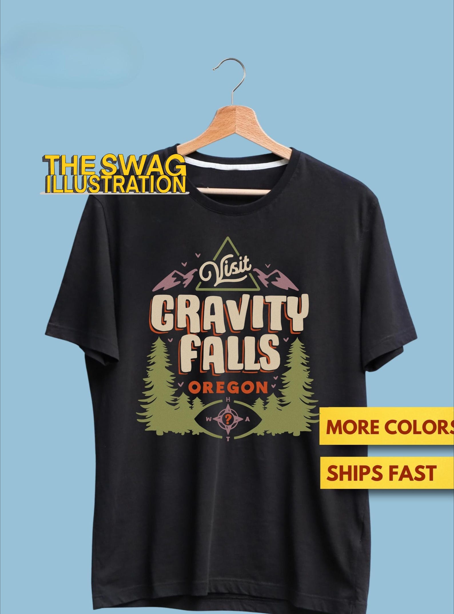 Gravity Falls Shirt, Visit The Mystery Shack, Adventure, Hiking Camping Lovers GifT shirt, Animated Mystery Show Cartoon Fan Shirt, Soft Tee M