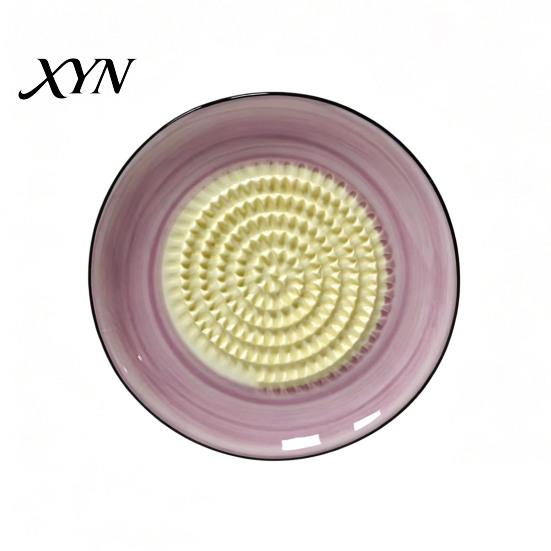Compact Ceramic Grinding Bowl Garlic Grater Bowl, Multifunctional Ginger Mincer Plate Herb And Cheese for Food, Spanish Tomato Roaster Dish,