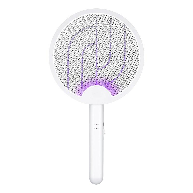 Raqueta eléctrica mata mosquitos recargable plegable con luz ultravioleta para el hogar
