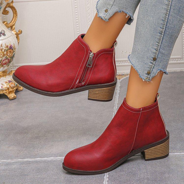 Fashion 2025 Autumn Mid Heels Women Ankle Boots Classical Shoes for Woman Fashion Chunky New Trends Shoes Snow Chelsea Boots De Mujer
