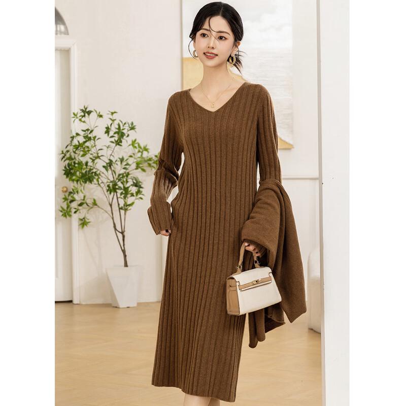 Mocana Women's Fashion Long-Sleeve Midi Knit Dress