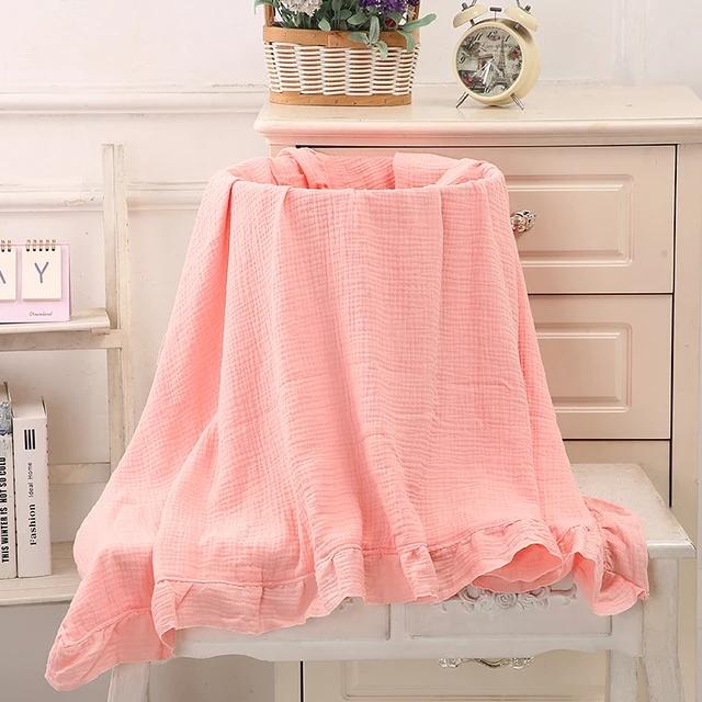 Coperte fasciatoio per neonati in mussola arricciata per biancheria da letto per neonato Accessori per neonati biologici Coperta per neonati in cotone