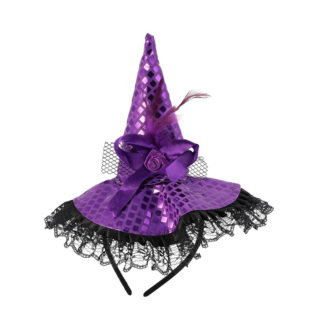 כובע מכשפה לכבוד ליל כל הקדושים, סרט ראש קוסם, כיסוי ראש עם קורי עכביש לליל כל הקדושים, חג המולד, תחפושת, נזר, אביזר, מסיבת התחפושות, ציוד למסיבה