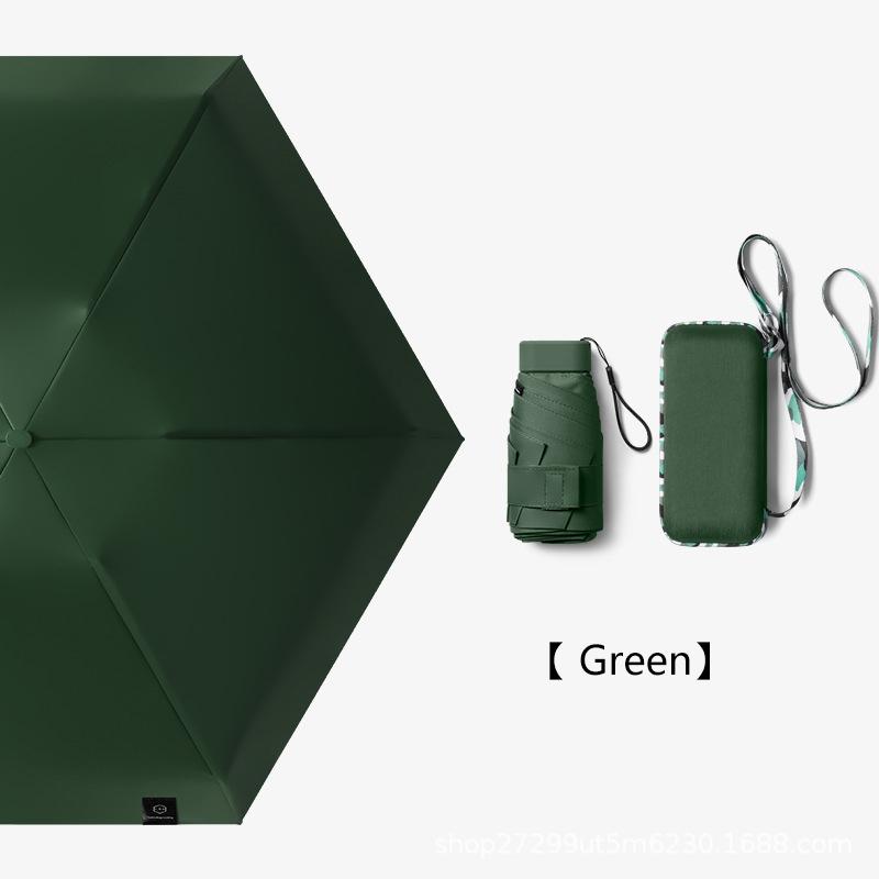 Flat Fold Mini Umbrella Women Pocket Summer Sun Umbrella for Women Small Cute Umbrellas for Girls with Storage Bag