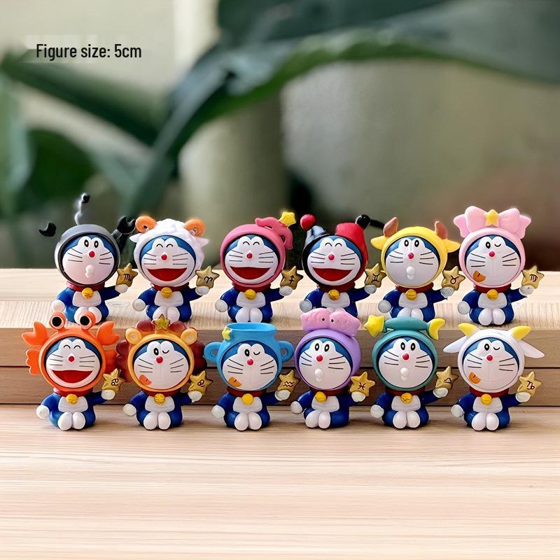 Classic Doraemon 12 Constellations Figure - Blue Car Ornament Doll