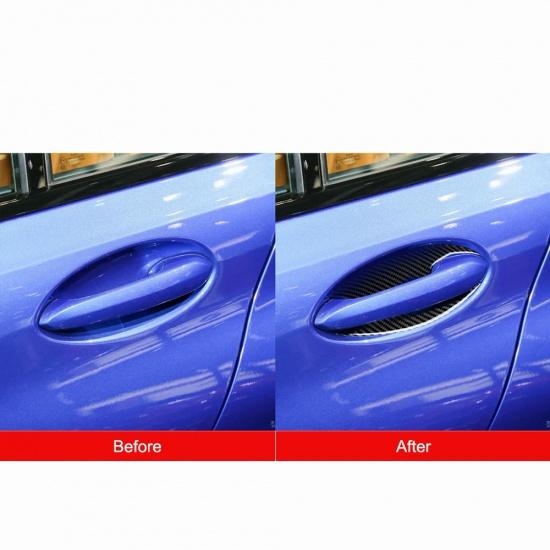 4PCS Car Outdoor Handle Bowl Carbon Fiber Stickers Decoration Auto Accessories For BMW 3 Series G20 G28 325li 330d 335 -20