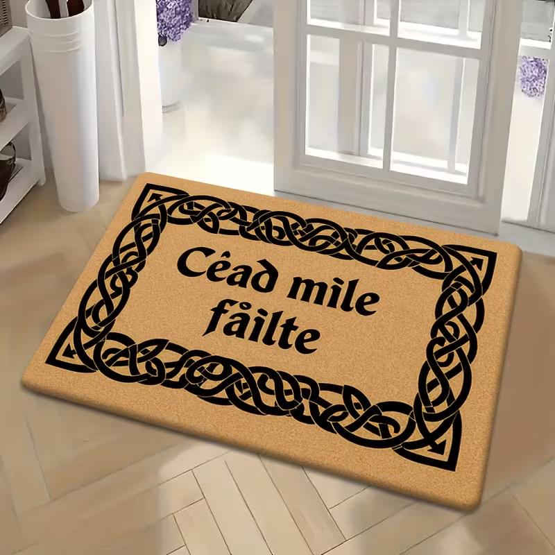 "Bienvenidos a Nuestra Casa" Printed Welcome Doormat Kitchen Rug Mat Floor Mat for Entrance Door Door Mat Funny Home Decoration