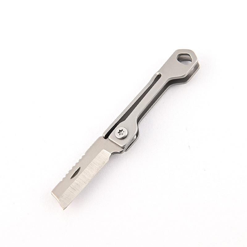 Edelstahl Splitter Auspacken Mini Handgepäck Taschenklappmesser Outdoor Camping Utility EDC Tragbares scharfes Schlüsselanhänger-Werkzeug