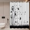 Washable Waterproof Shower Curtain With Hooks Easy Installation Anti-Mildew Cute Simple Design For Home Hotel Dorm Apartment
