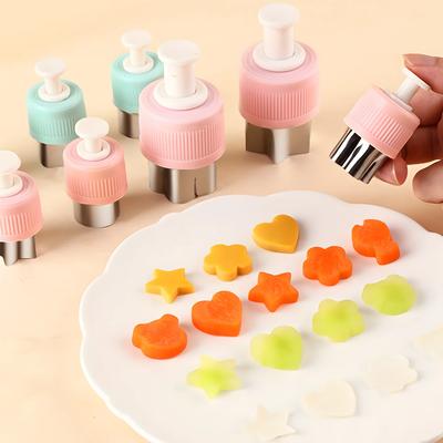 3/5/8 Stück Gepresste Frucht-Druckschneideblume Gemüse Küche Prägeform Keks-Keks-Schneideform Für Kinder Mittagessen Bento-Box
